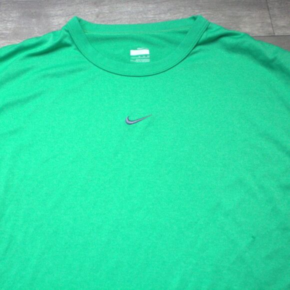 Nike Sleeveless Shirt Mens XL Center Swoosh Green Dri-Fit Gym Workout Training - Picture 2 of 4